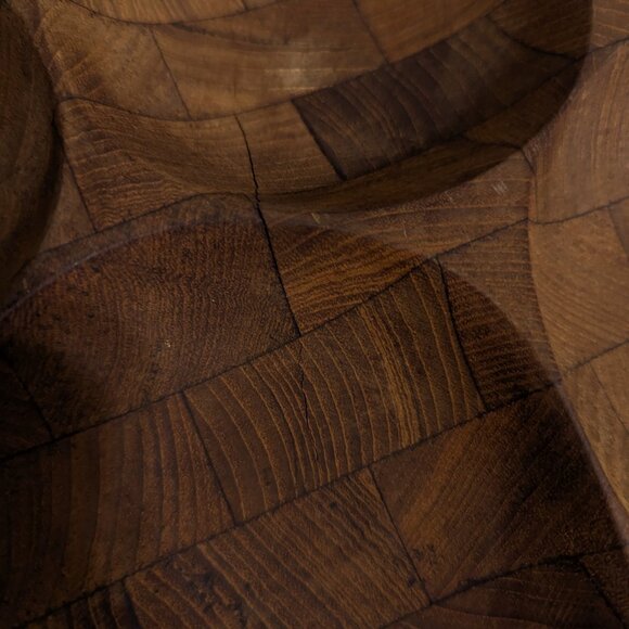 Mid Century Vintage Lazy Susan  Rotating Wooden Serving Tray - Picture 2 of 11